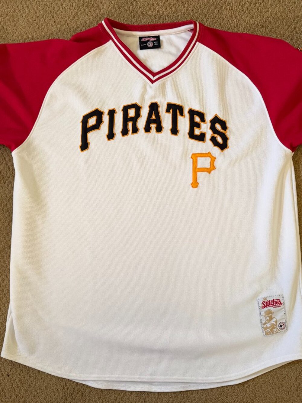 Stitches Athletic Gear Pittsburgh Pirates V-Neck Jersey